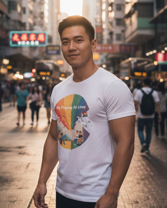 2025 Official HK Pride "No Frame for Love" Daylight Tee - | Hong Kong Pride - T-Shirts | MAD Lifestyle