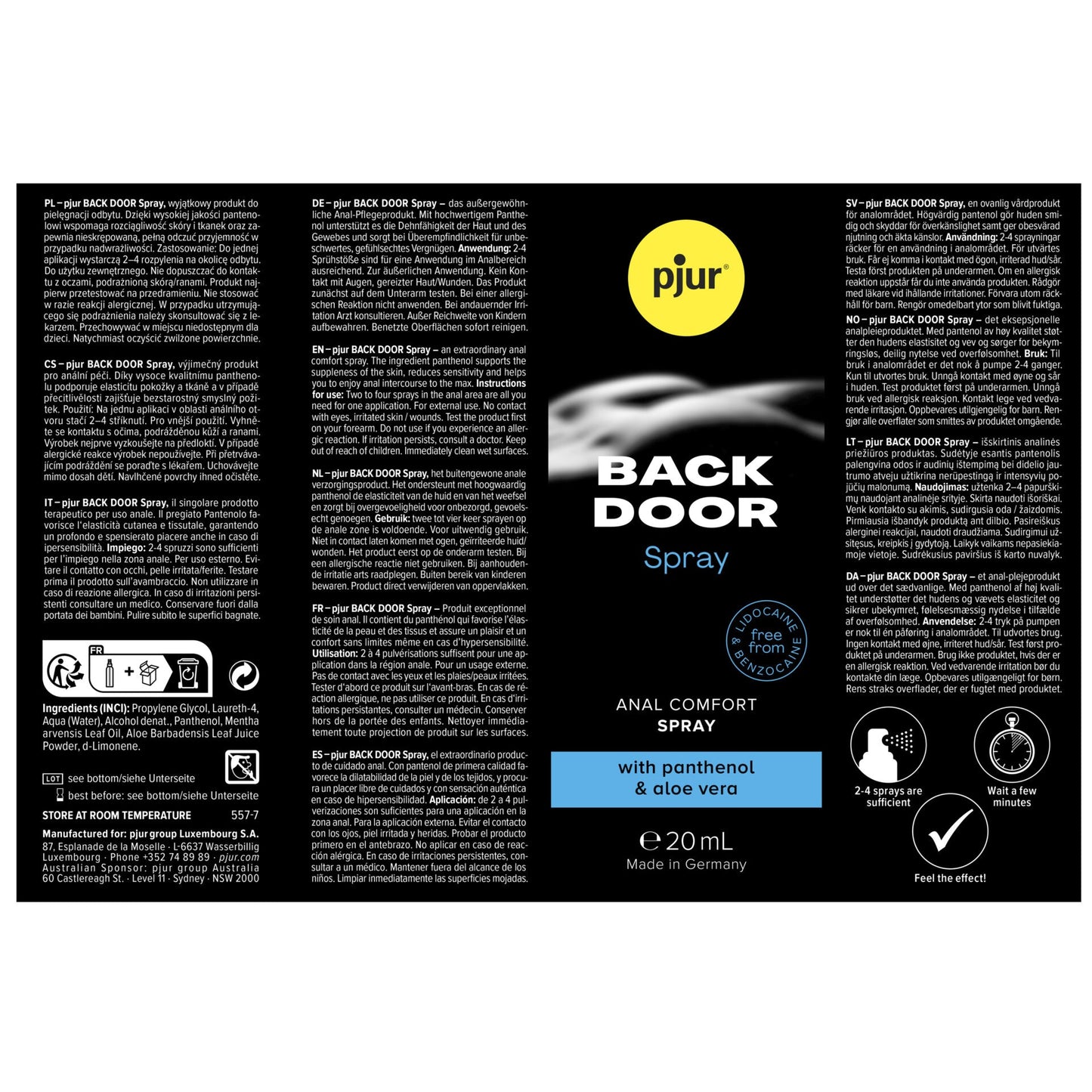 BACK DOOR Anal Comfort Spray - 20ml - | pjur - | MAD Lifestyle