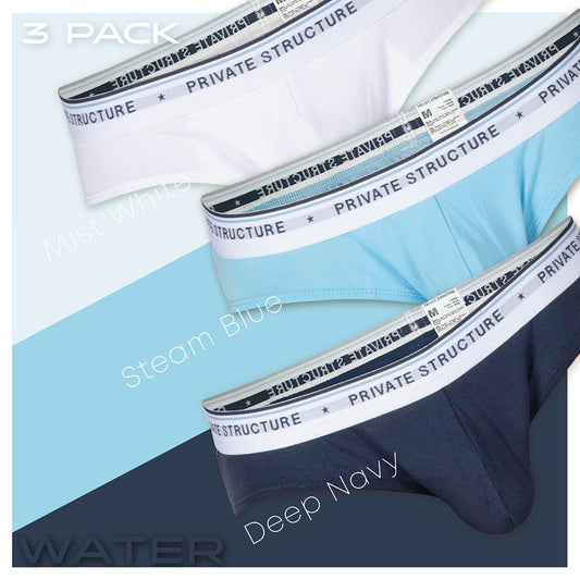 5lements Men's Mini Brief (3Pack) - Water - | Private Structure - | MAD Lifestyle