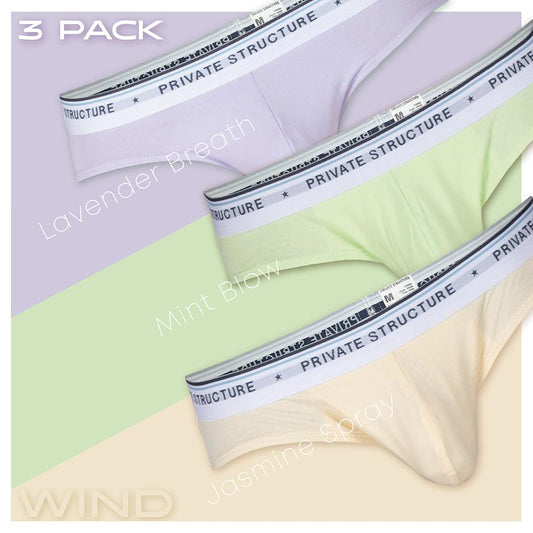 5lements Men's Mini Brief (3Pack) - Wind - | Private Structure - | MAD Lifestyle