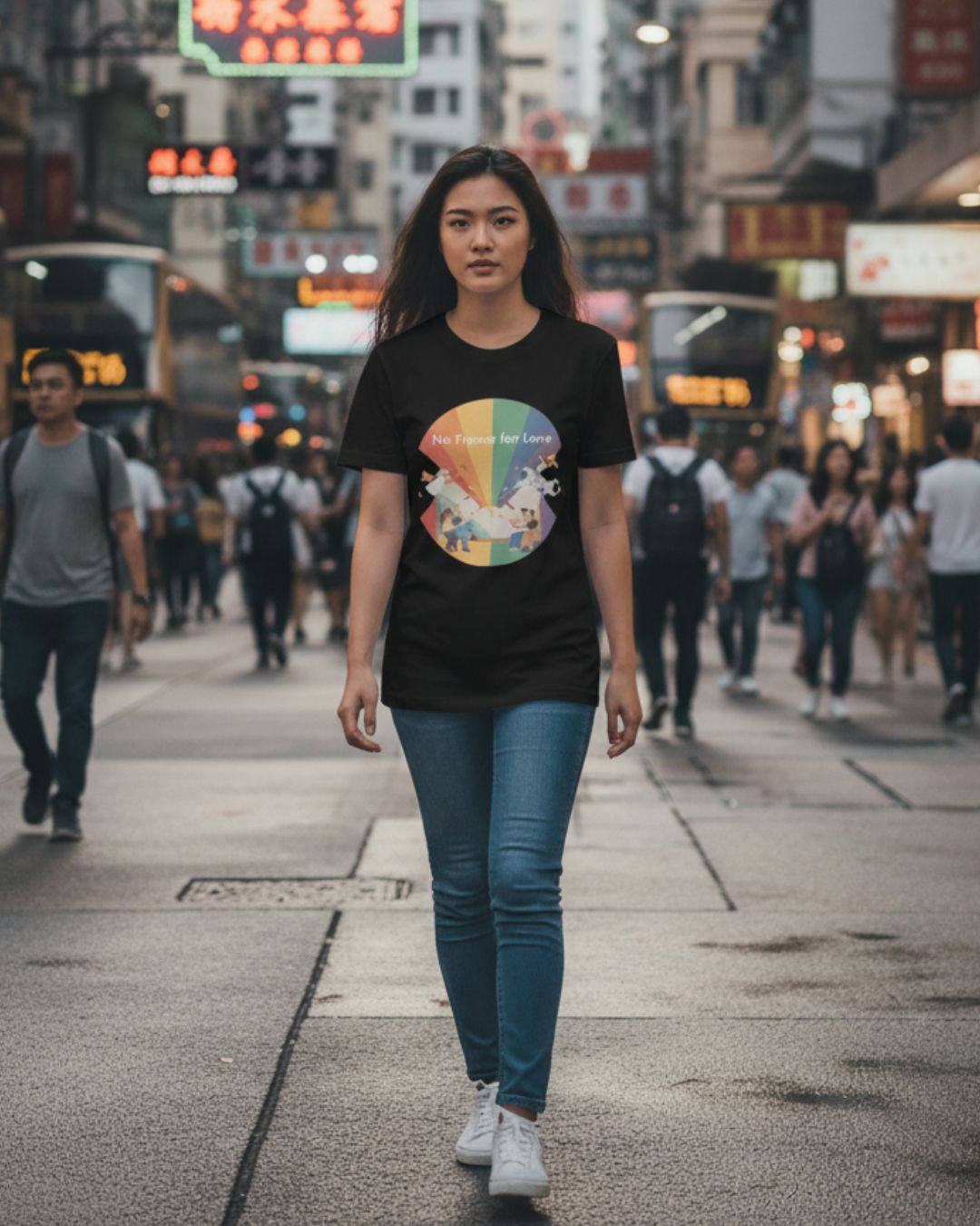 2025 Official HK Pride "No Frame for Love" Midnight Tee - | Hong Kong Pride - T-Shirts | MAD Lifestyle