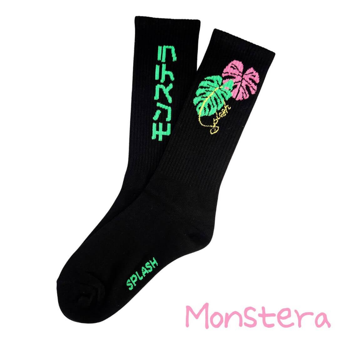 Original Black Sport Socks - Monstera - | Splash - | MAD Lifestyle