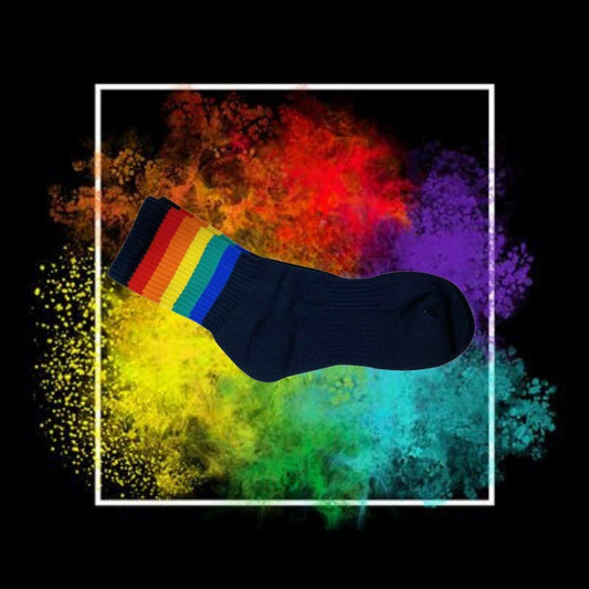 Unisex Rainbow Sports Black Socks - | EMCL - | MAD Lifestyle