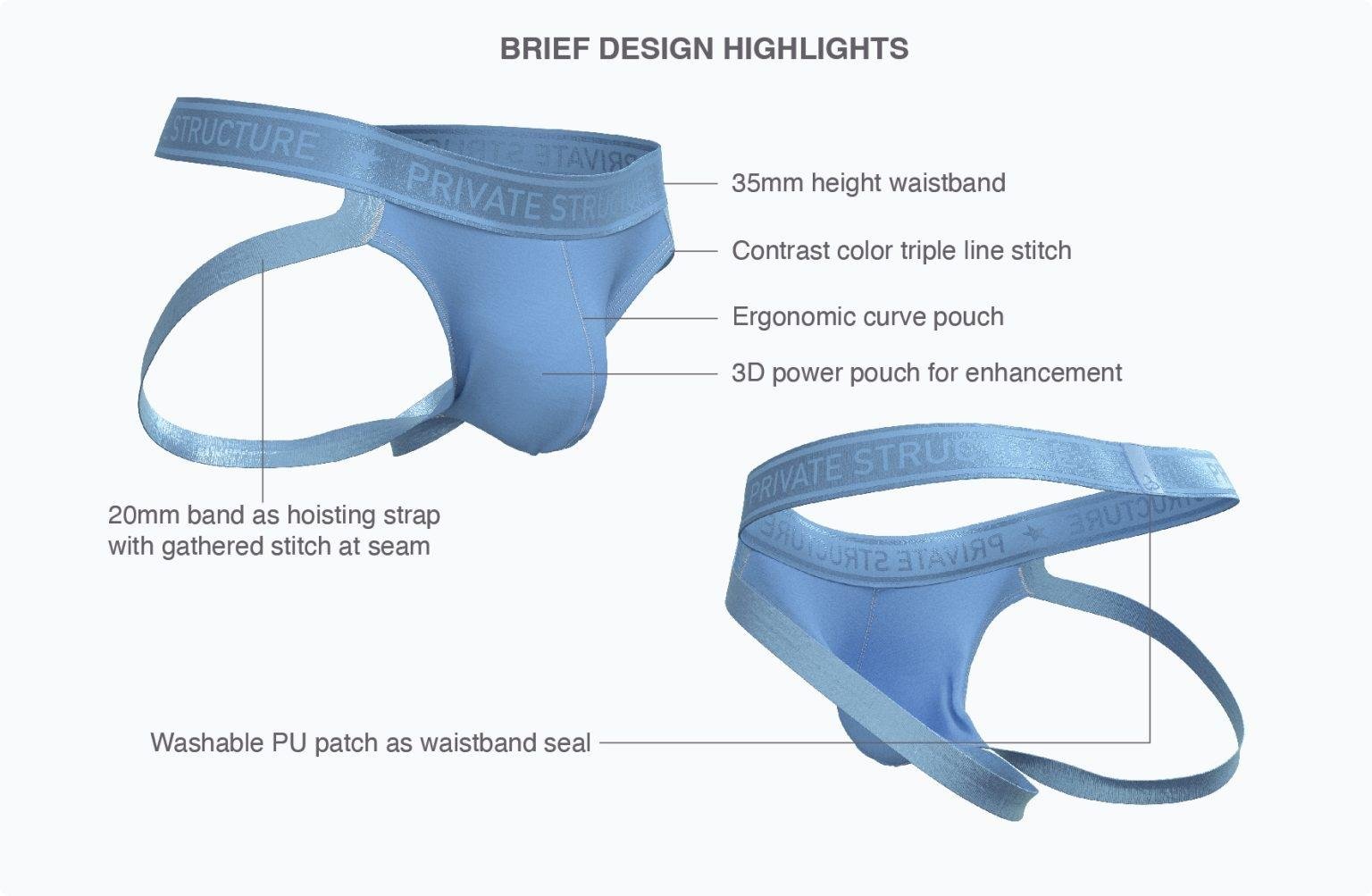 Night Drifter Jockstrap - Nimbus Blue - | Private Structure - | MAD Lifestyle