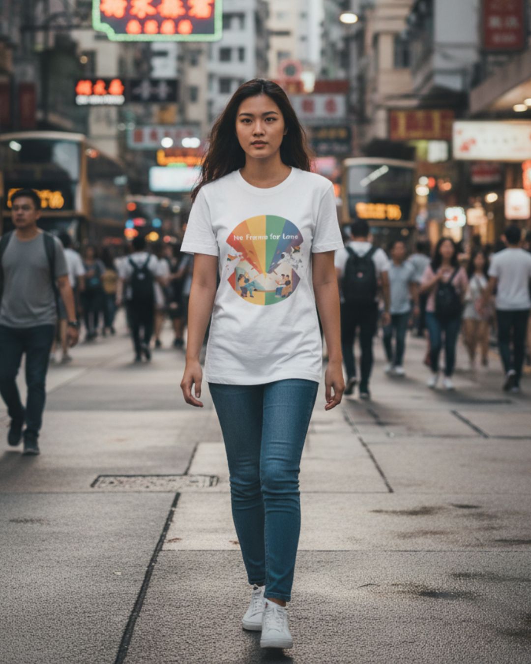 2025 Official HK Pride "No Frame for Love" Daylight Tee - | Hong Kong Pride - T-Shirts | MAD Lifestyle