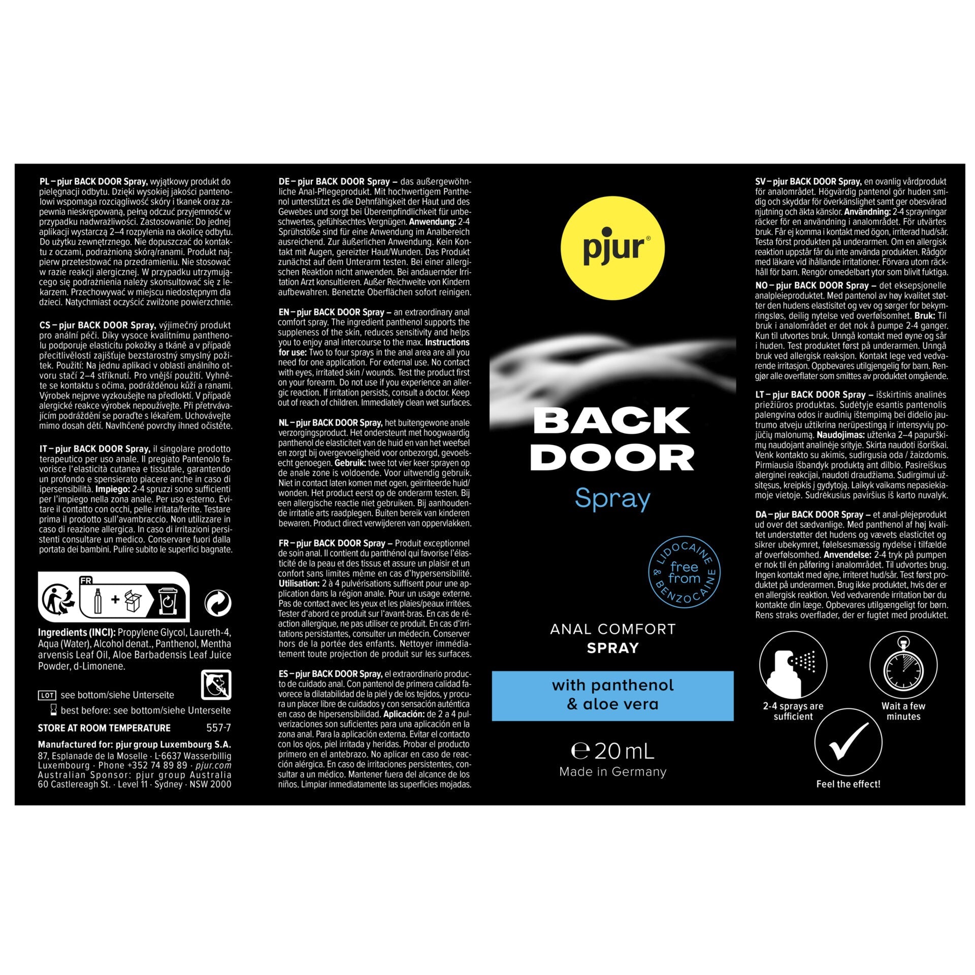 BACK DOOR Anal Comfort Spray - 20ml - | pjur - | MAD Lifestyle