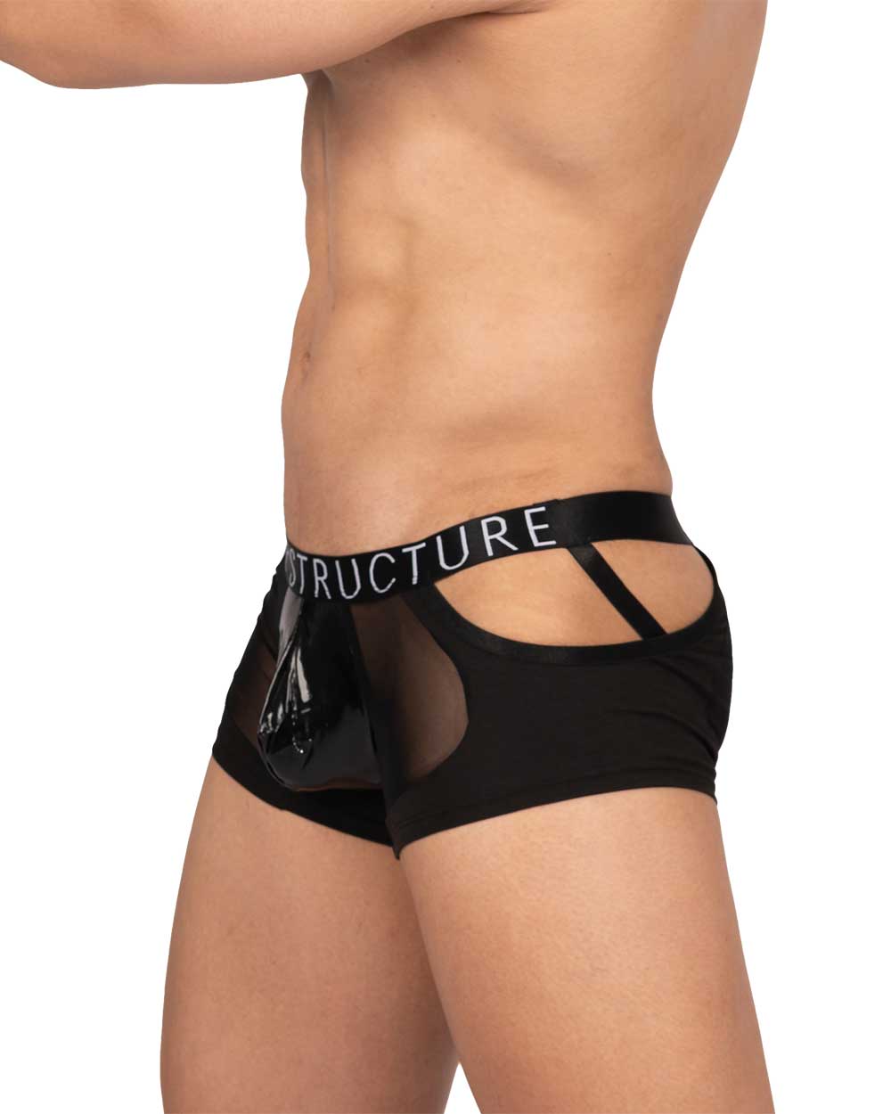 Alpha Low Waist Mesh Back Jockstrap Trunk - Shades of Black - | Private Structure - | MAD Lifestyle