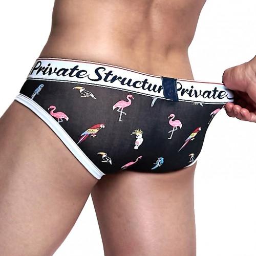 Classic Motif Mini Brief - Exotic Bird Black - | Private Structure - | MAD Lifestyle
