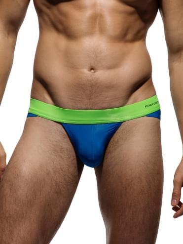 Color Peel Contrast Banded Bikini Brief - Blue & Green - | Private Structure - | MAD Lifestyle