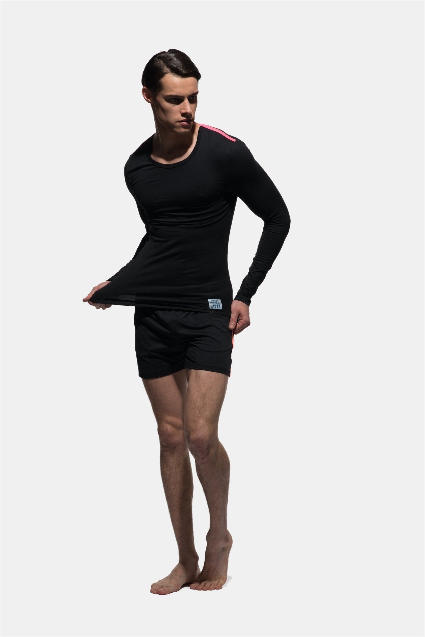 Fitted C Neck Long Sleeve Tee - | Private Structure - | MAD Lifestyle