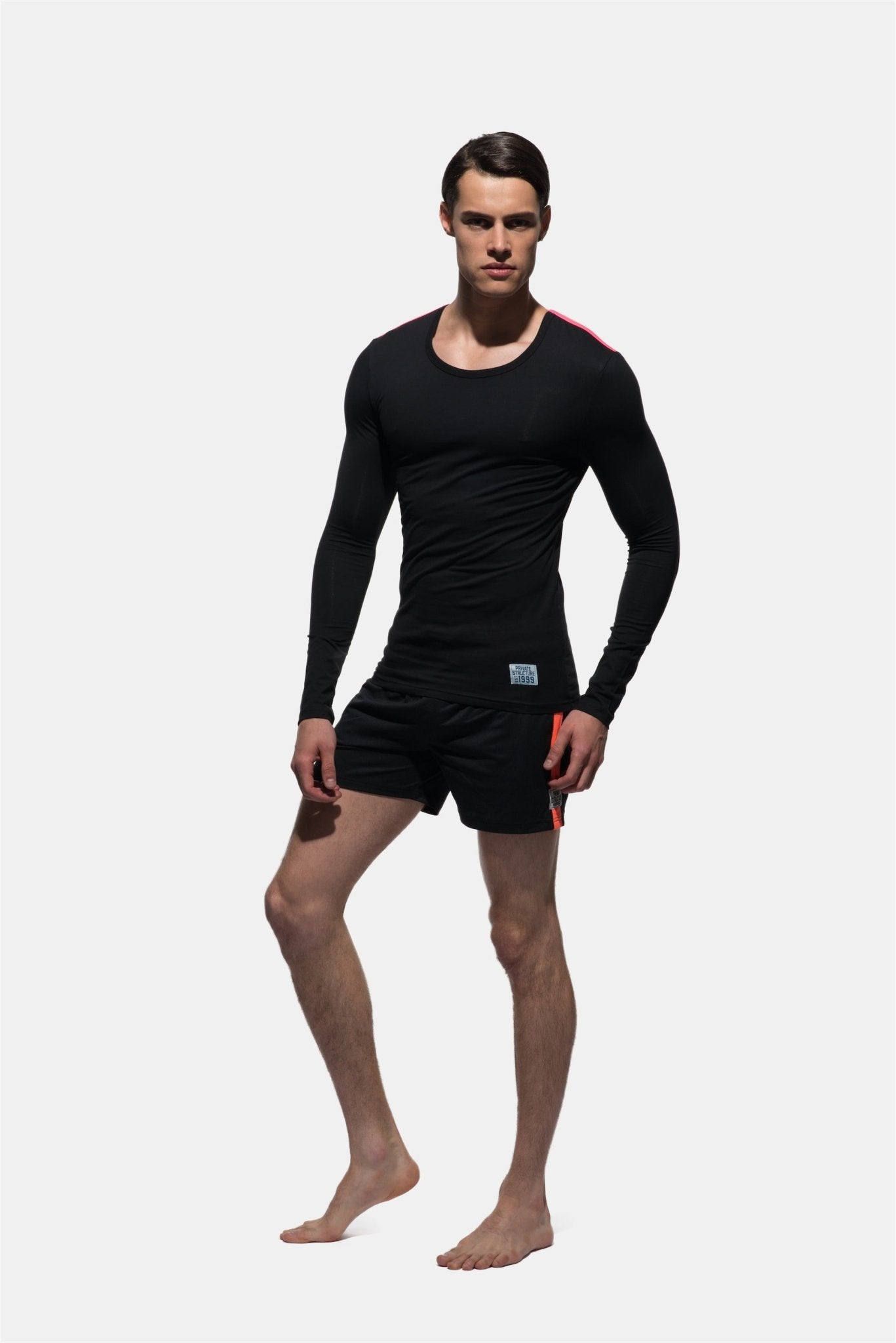 Fitted C Neck Long Sleeve Tee - | Private Structure - | MAD Lifestyle