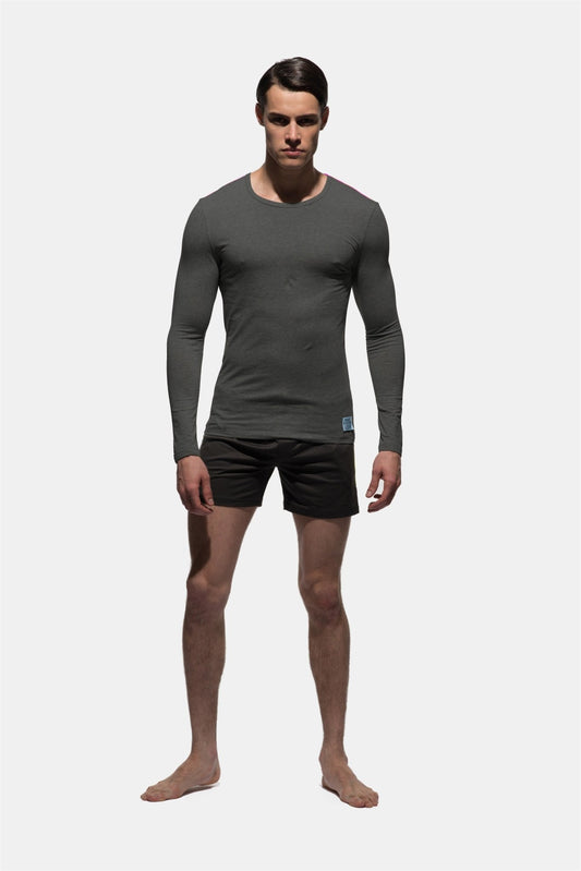 Fitted C Neck Long Sleeve Tee - | Private Structure - | MAD Lifestyle