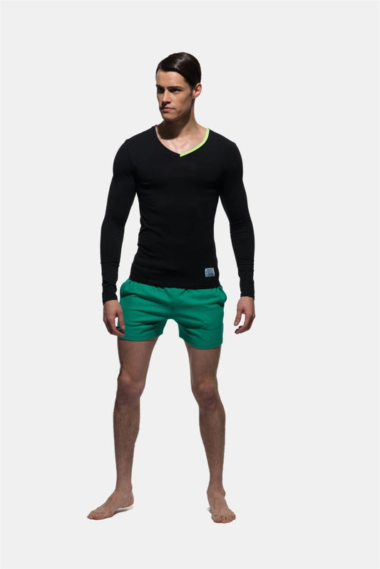 Fitted V Neck Long Sleeve Tee - | Private Structure - | MAD Lifestyle