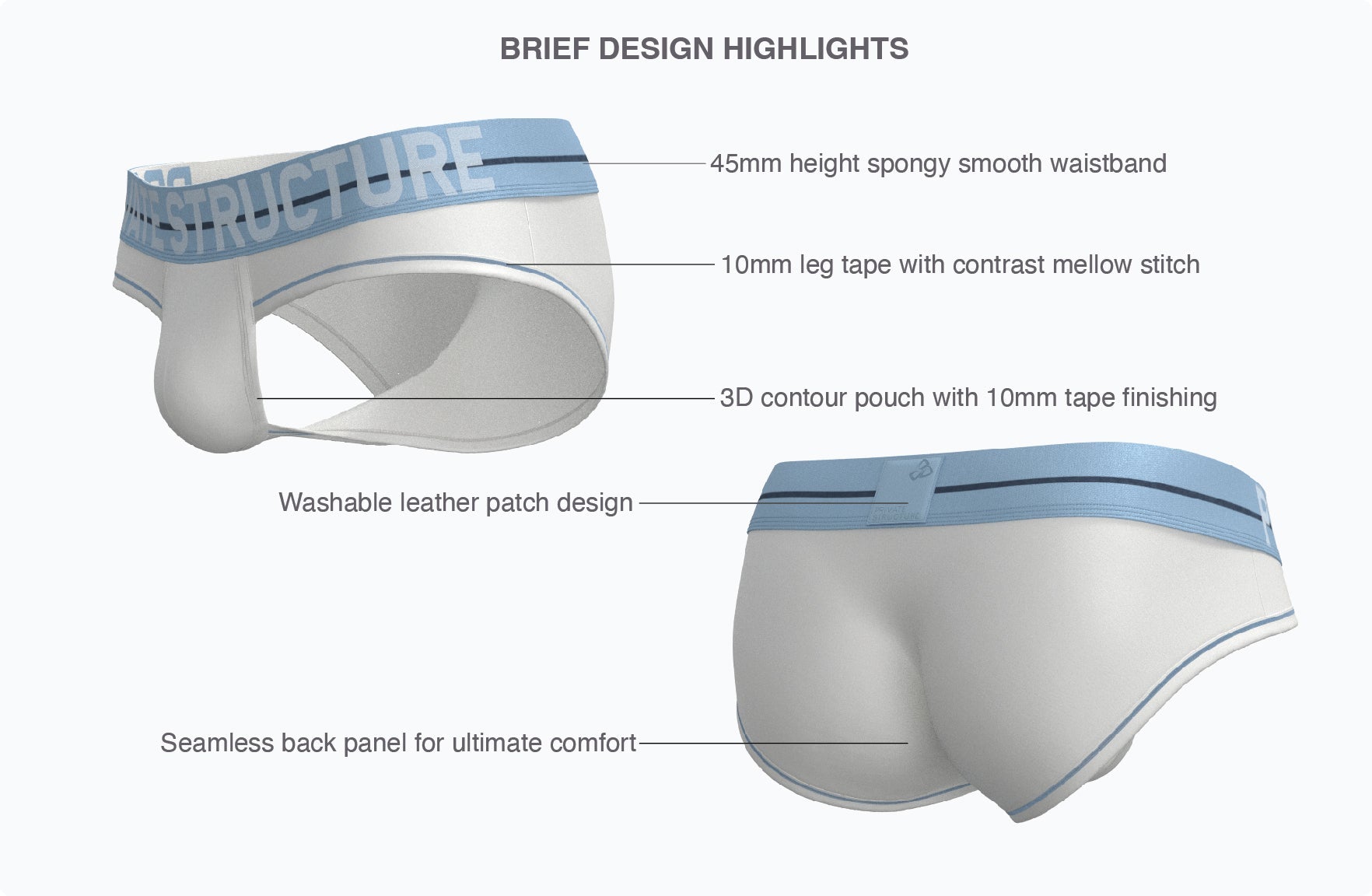MO-LITE Patrols Contour Brief - Ice Berg White - | Private Structure - | MAD Lifestyle