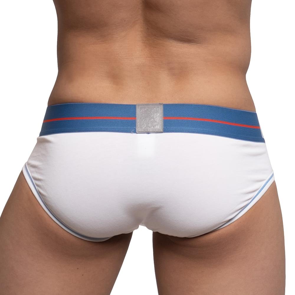MO-LITE Patrols Mini Brief Underwear - White & Blue - | Private Structure - | MAD Lifestyle