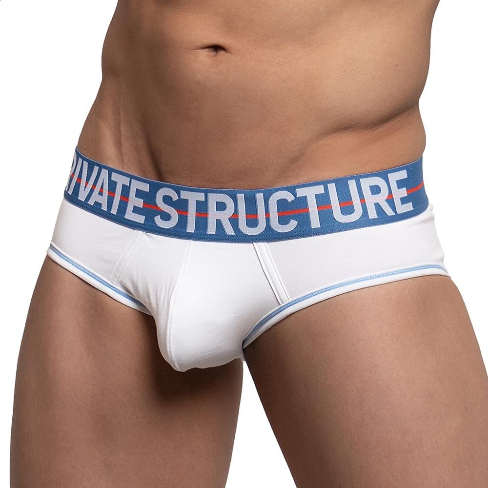 MO-LITE Patrols Mini Brief Underwear - White & Blue - | Private Structure - | MAD Lifestyle