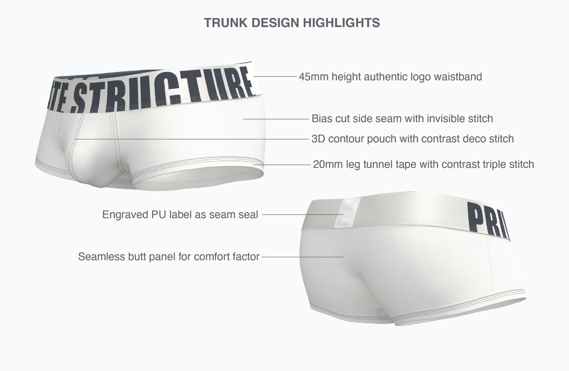 Prestiq Men's Trunk - Black - | Private Structure - | MAD Lifestyle