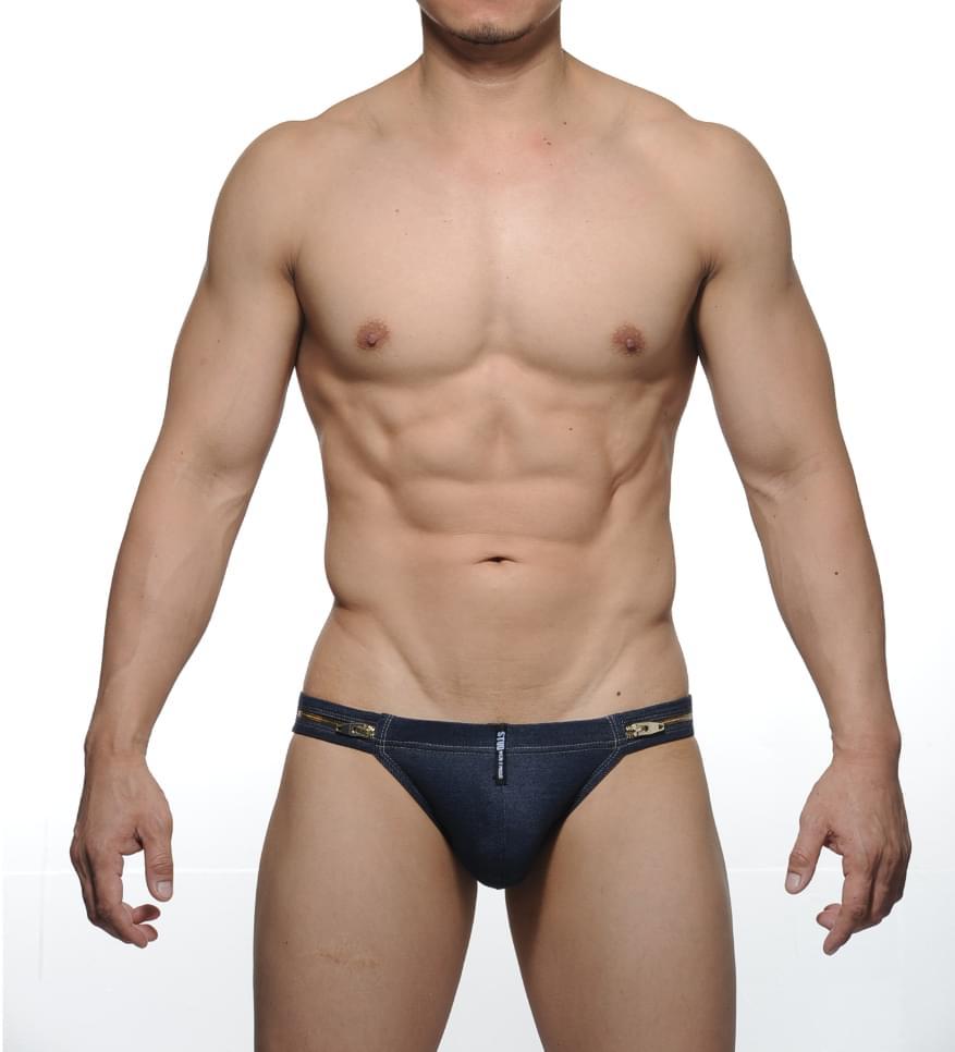 SLIT Tanga Underwear - Denim Blue - | STUD - | MAD Lifestyle